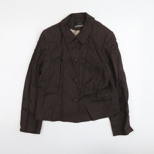 Principles Womens Brown Jacket Size 14 Button