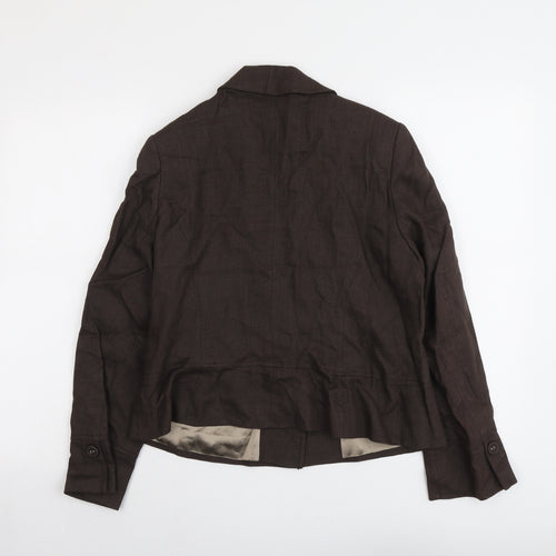 Principles Womens Brown Jacket Size 14 Button
