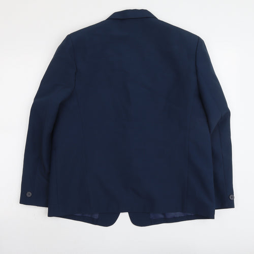 Classics Womens Blue Polyester Jacket Suit Jacket Size 16