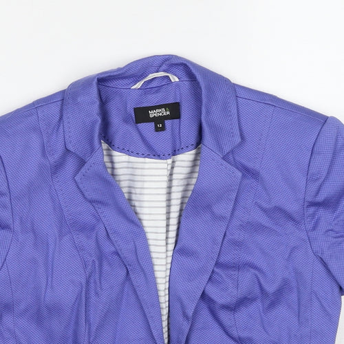 Marks and Spencer Womens Purple Jacket Blazer Size 12 Hook & Loop