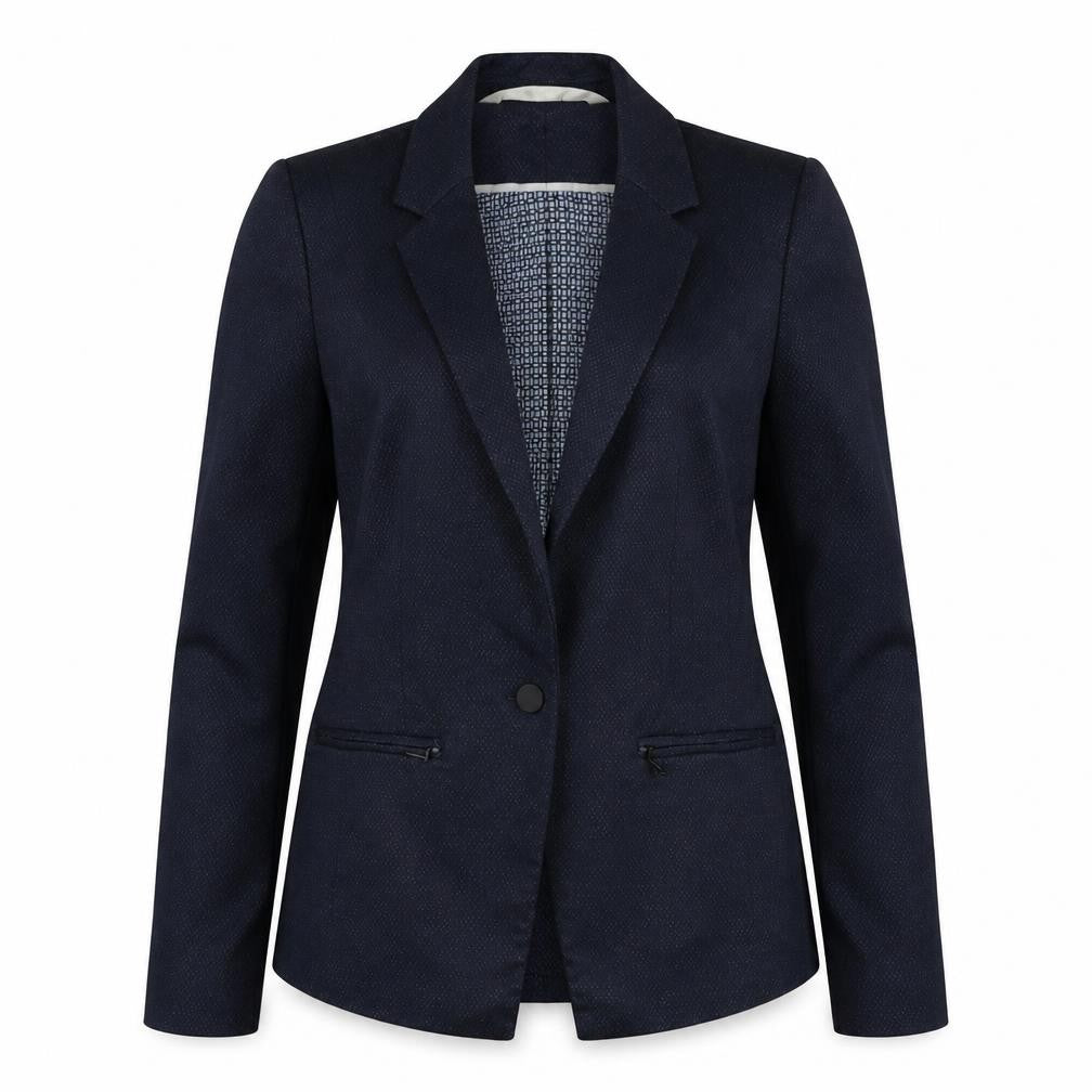 Front view of Next women’s black polyester jacket suit jacket, size UK 6