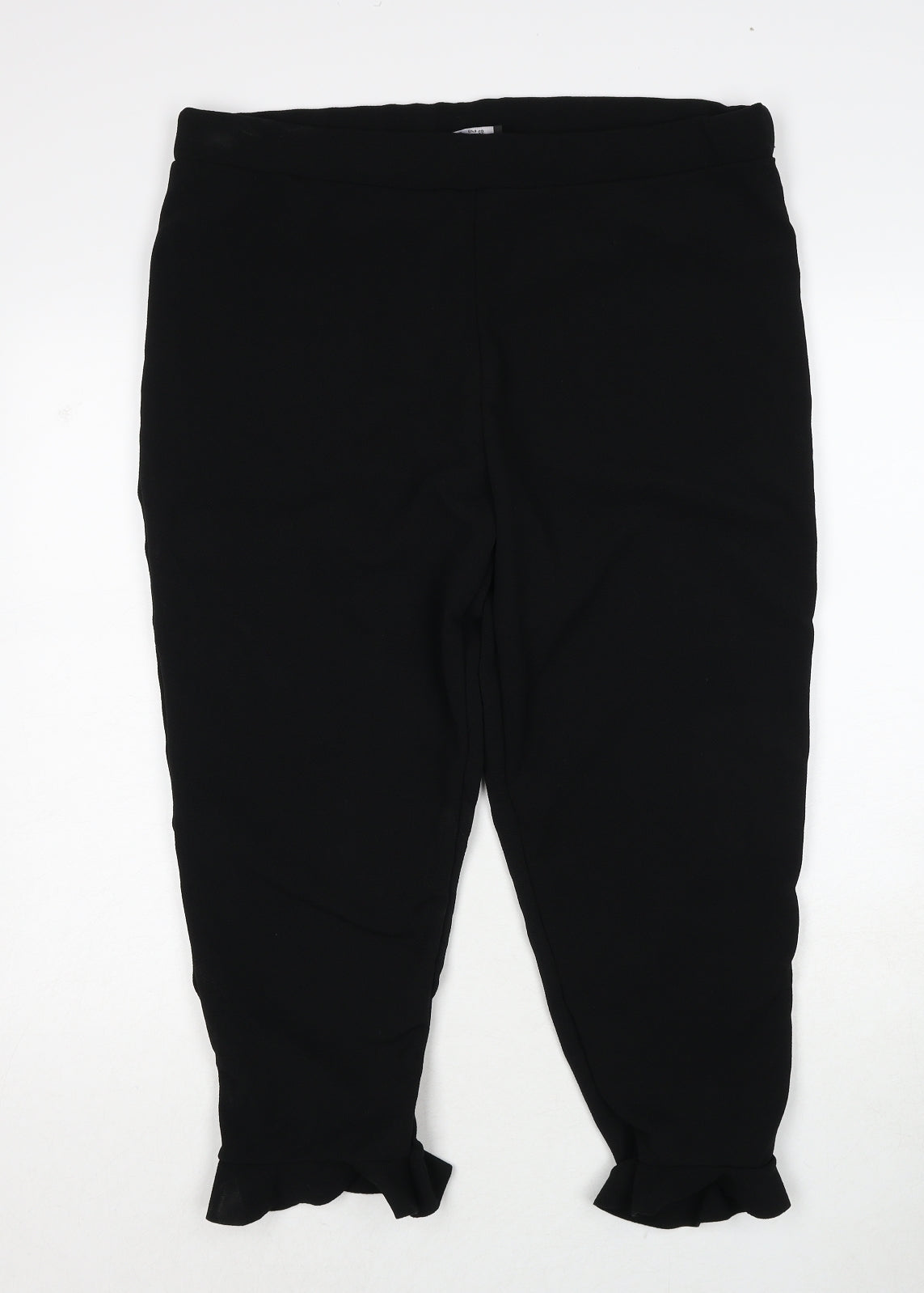 Select Womens Black Polyester Cropped Trousers Size 18 Regular