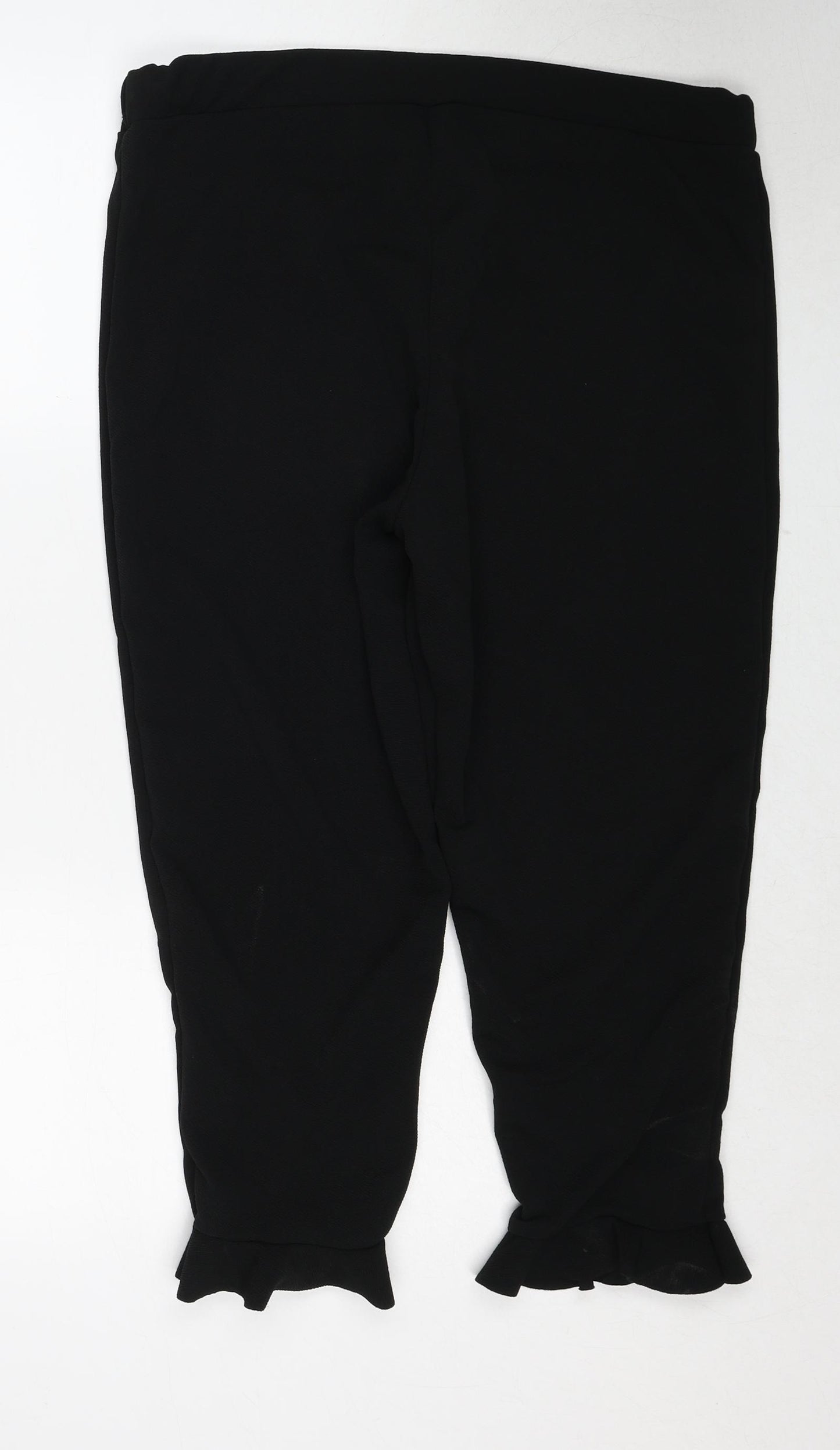 Select Womens Black Polyester Cropped Trousers Size 18 Regular