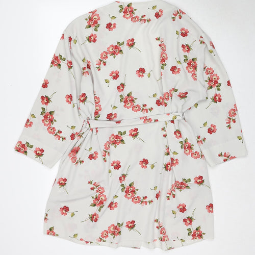 BHS Womens Multicoloured Floral Polyester Kimono Robe Size 16 Tie - Size 16-18