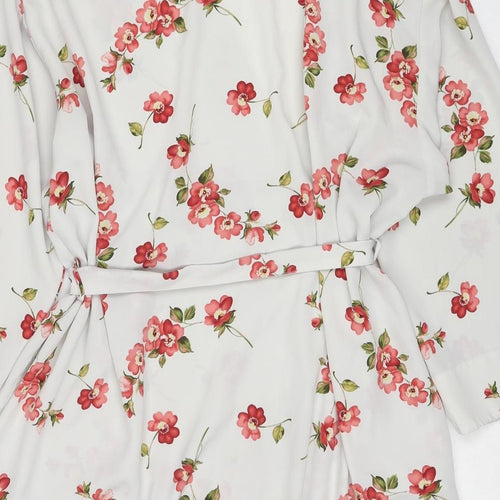 BHS Womens Multicoloured Floral Polyester Kimono Robe Size 16 Tie - Size 16-18