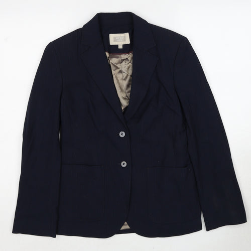 NEXT Womens Black Pinstripe Polyester Jacket Suit Jacket Size 10