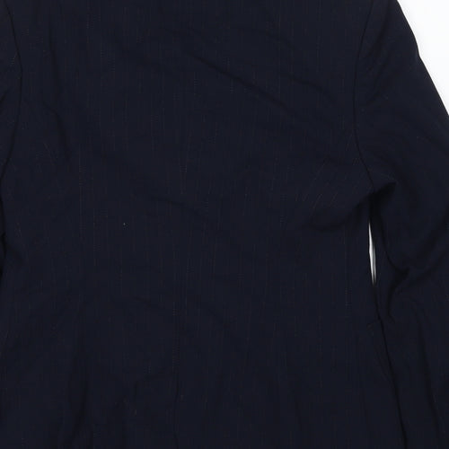 NEXT Womens Black Pinstripe Polyester Jacket Suit Jacket Size 10