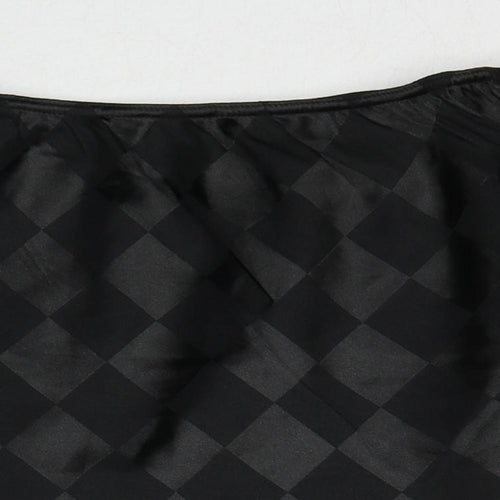 Lola May Womens Black Argyle/Diamond Polyester A-Line Skirt Size 8