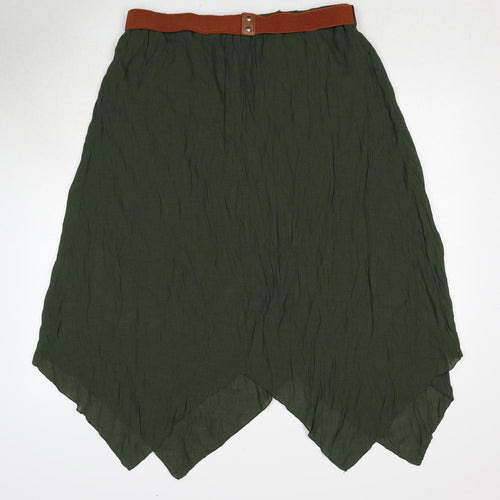 Klass Womens Green Viscose Swing Skirt Size 16 - Belt included