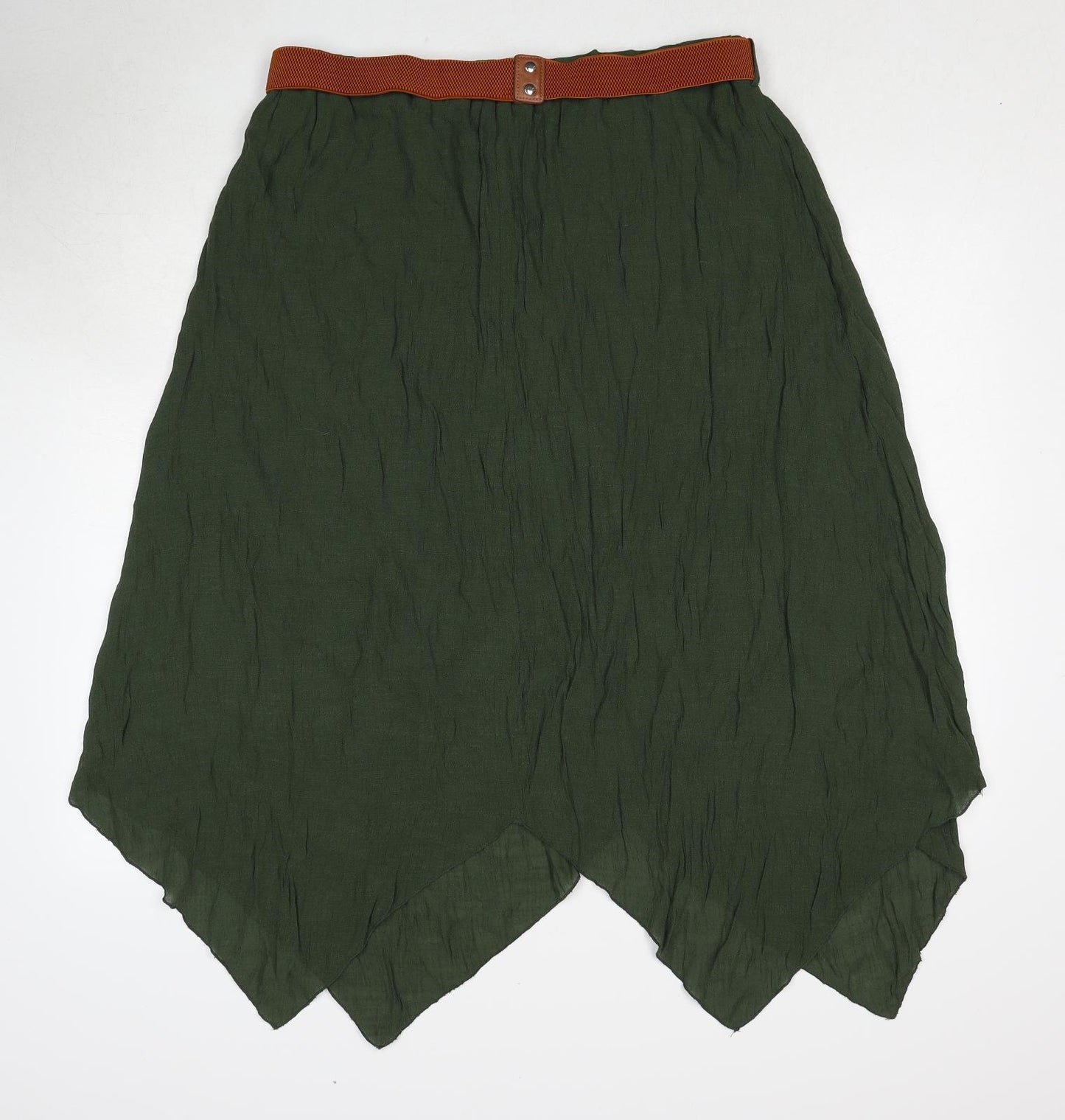 Klass Womens Green Viscose Swing Skirt Size 16 - Belt included