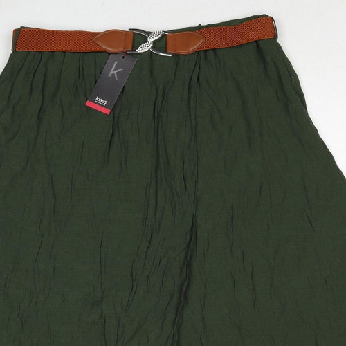 Klass Womens Green Viscose Swing Skirt Size 16 - Belt included