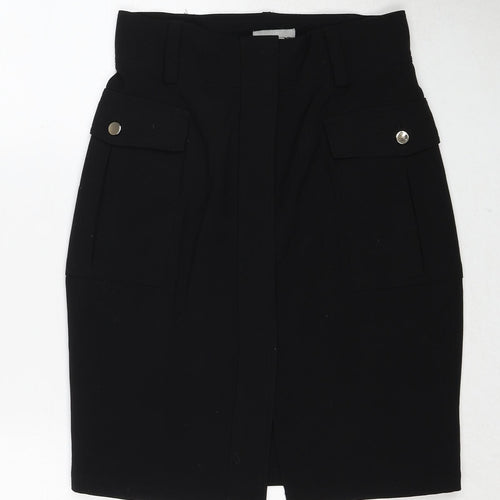 H&M Womens Black Polyacrylate Fibre Cargo Skirt Size 8 Zip