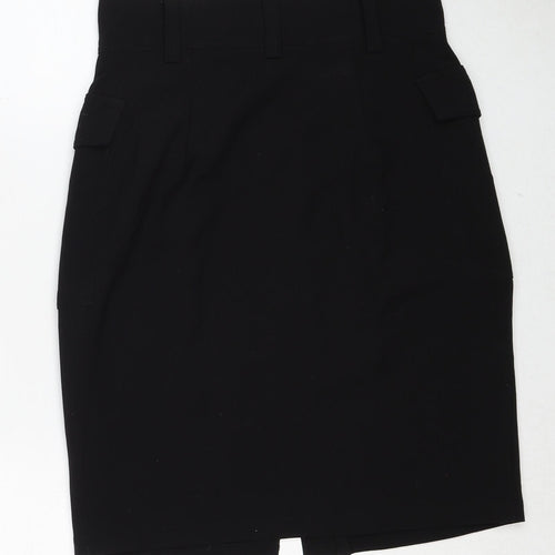 H&M Womens Black Polyacrylate Fibre Cargo Skirt Size 8 Zip