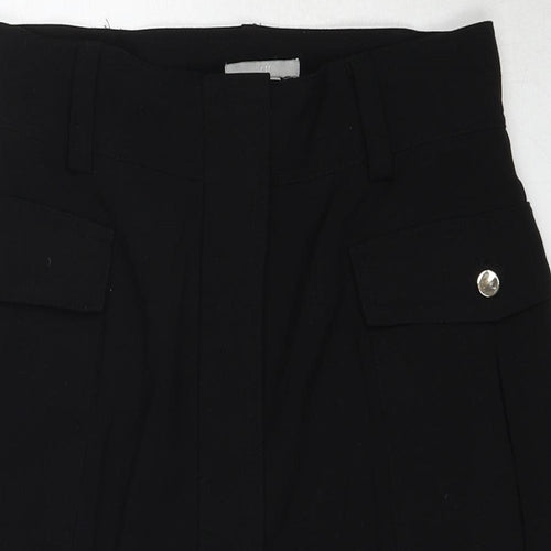 H&M Womens Black Polyacrylate Fibre Cargo Skirt Size 8 Zip