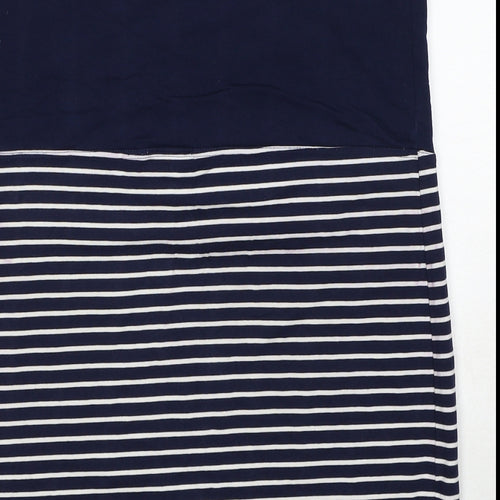 JoJo Maman Bébé Womens Blue Striped Cotton Bandage Skirt Size M