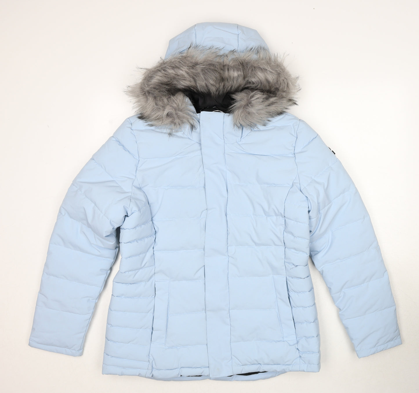 TOG24 Womens Blue Puffer Jacket Jacket Size 12 Zip