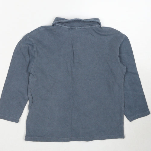 Zara Boys Blue Cotton Basic Polo Size 3-4 Years Collared Pullover