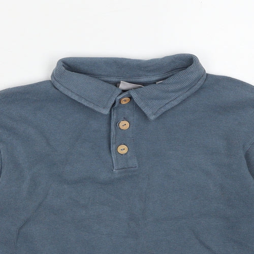 Zara Boys Blue Cotton Basic Polo Size 3-4 Years Collared Pullover