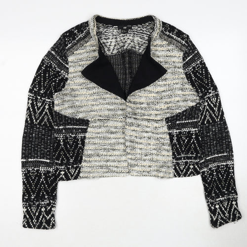 H&M Womens Black Geometric Jacket Size M