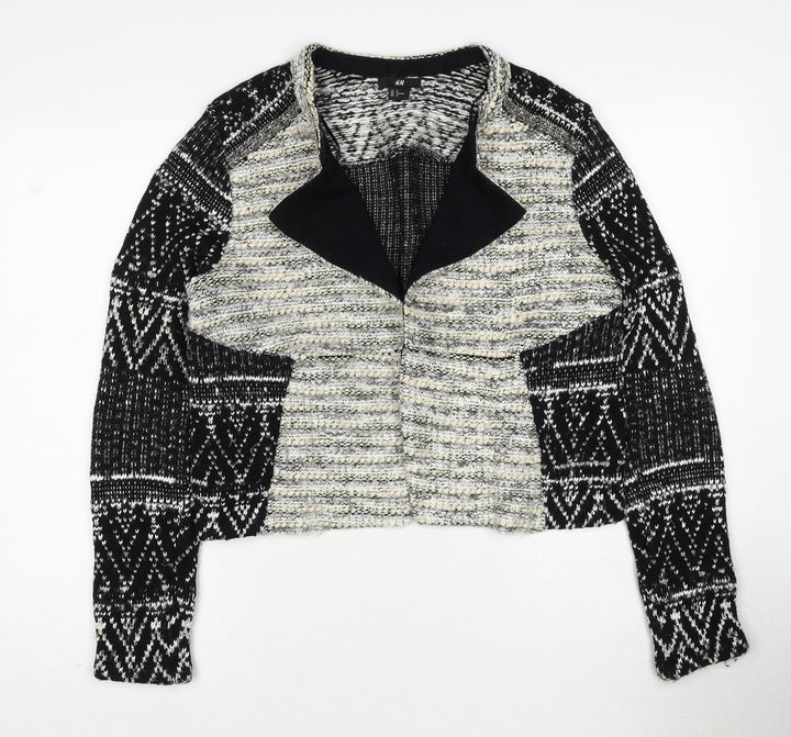 H&M Womens Black Geometric Jacket Size M