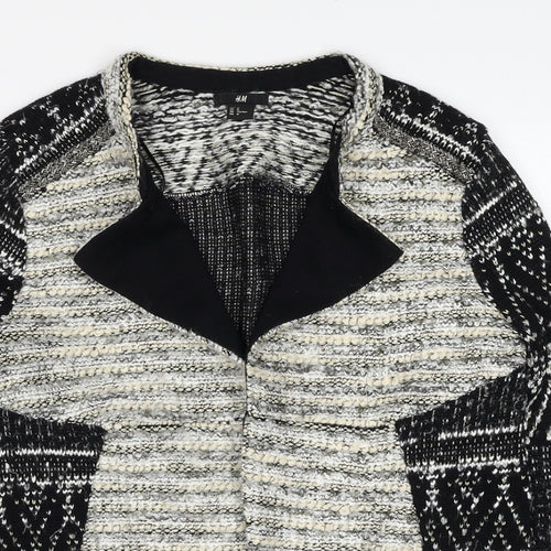 H&M Womens Black Geometric Jacket Size M