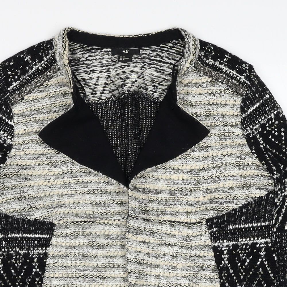 H&M Womens Black Geometric Jacket Size M