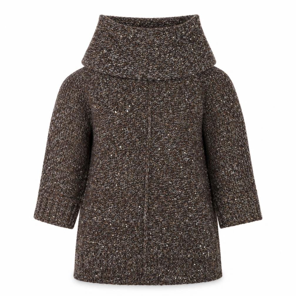 Front view of Wallis women’s brown roll neck polyester jumper, size S