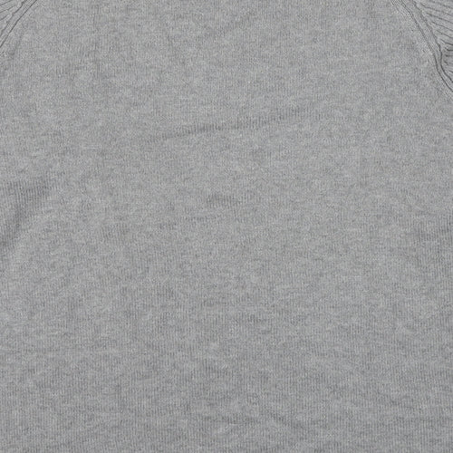 GUESS Mens Grey Round Neck Cotton Pullover Jumper Size 2XL Long Sleeve