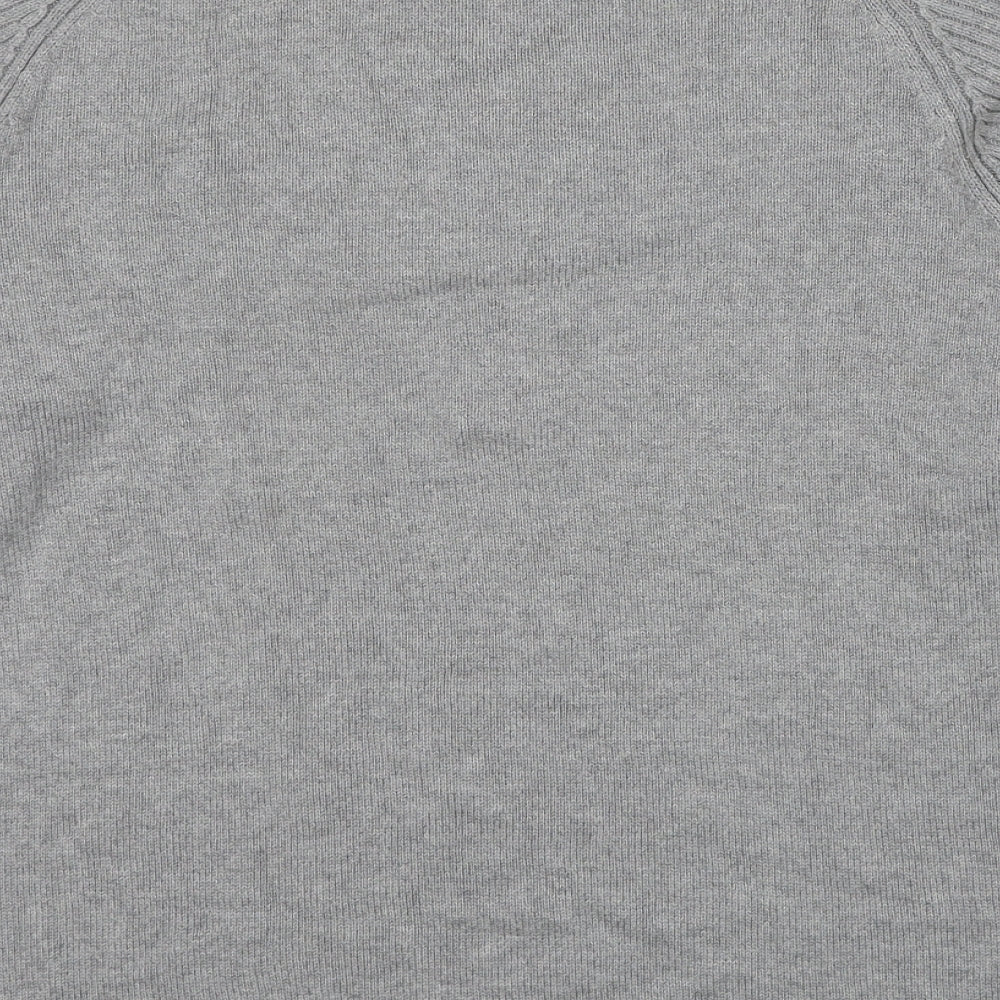 GUESS Mens Grey Round Neck Cotton Pullover Jumper Size 2XL Long Sleeve