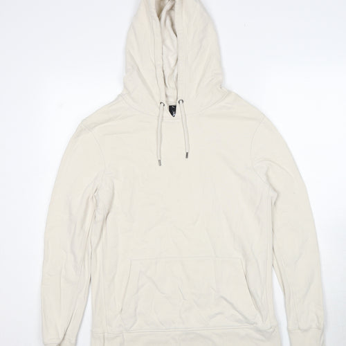 River Island Mens Beige Cotton Pullover Hoodie Size L