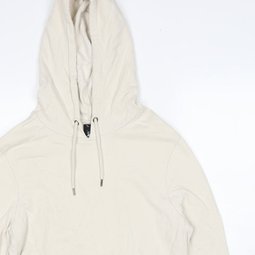 River Island Mens Beige Cotton Pullover Hoodie Size L