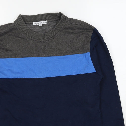 Another Influence Mens Blue Cotton Pullover Sweatshirt Size S