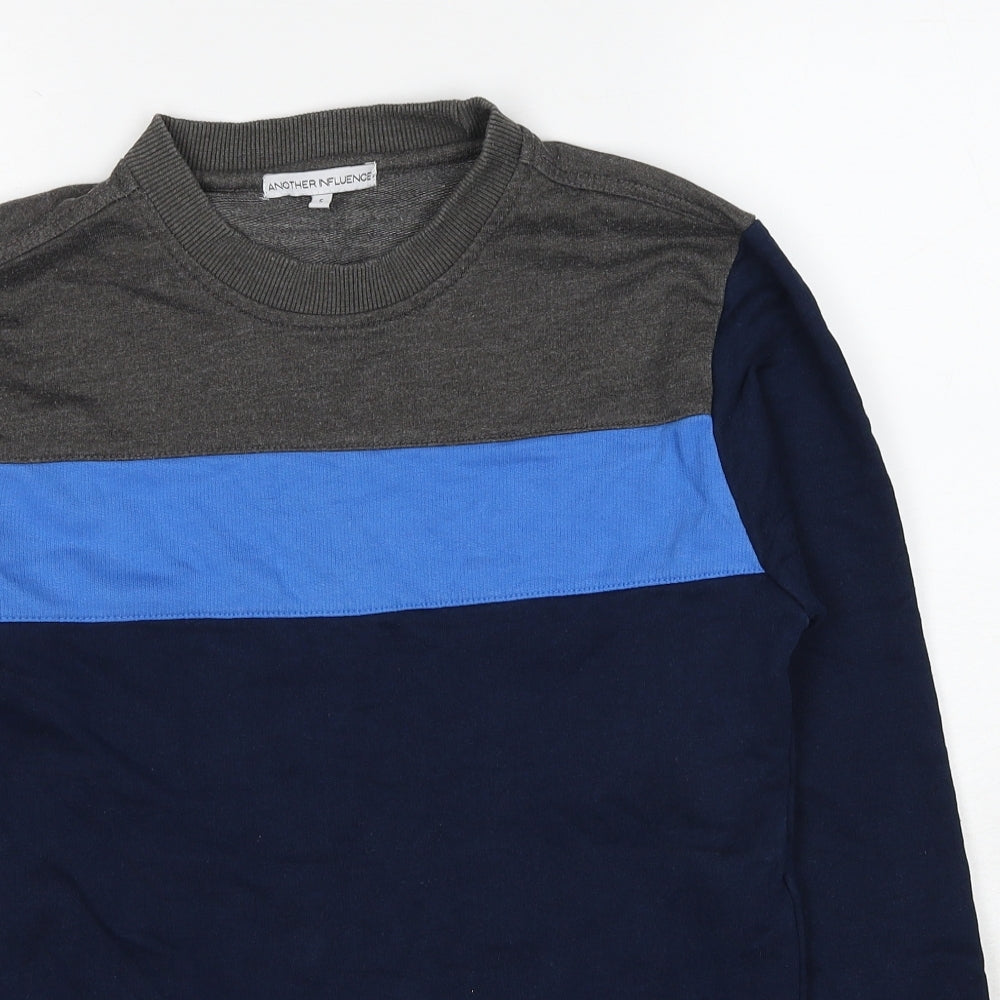 Another Influence Mens Blue Cotton Pullover Sweatshirt Size S