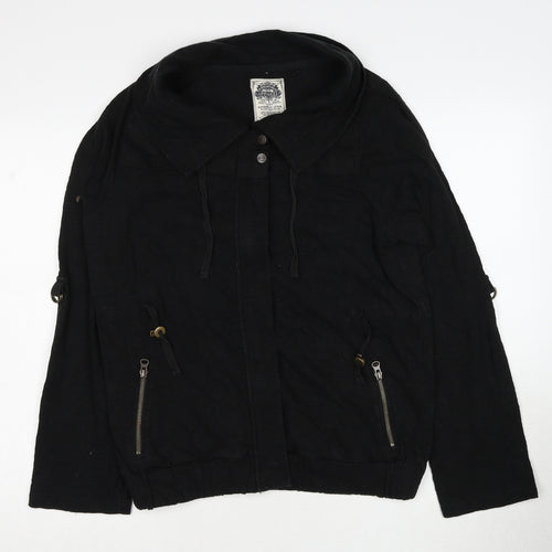 NEXT Womens Black Cotton Jacket Size 14 Zip