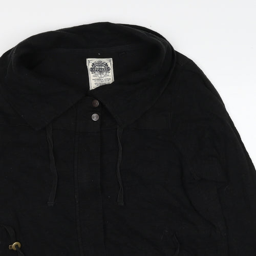 NEXT Womens Black Cotton Jacket Size 14 Zip