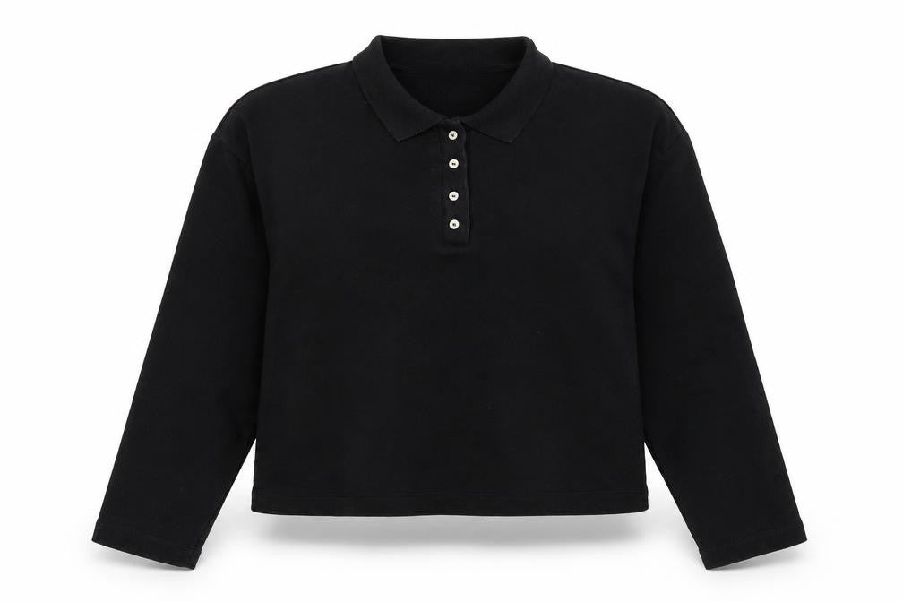 Front view of Zara women’s black cotton pullover sweatshirt, size M, pullover