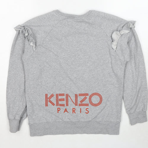 KENZO Girls Grey Cotton Pullover Sweatshirt Size 14 Years Pullover
