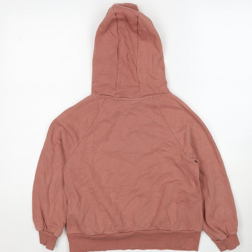 NEXT Girls Pink Cotton Pullover Hoodie Size 8-9 Years Pullover - Enjoy Every Moment