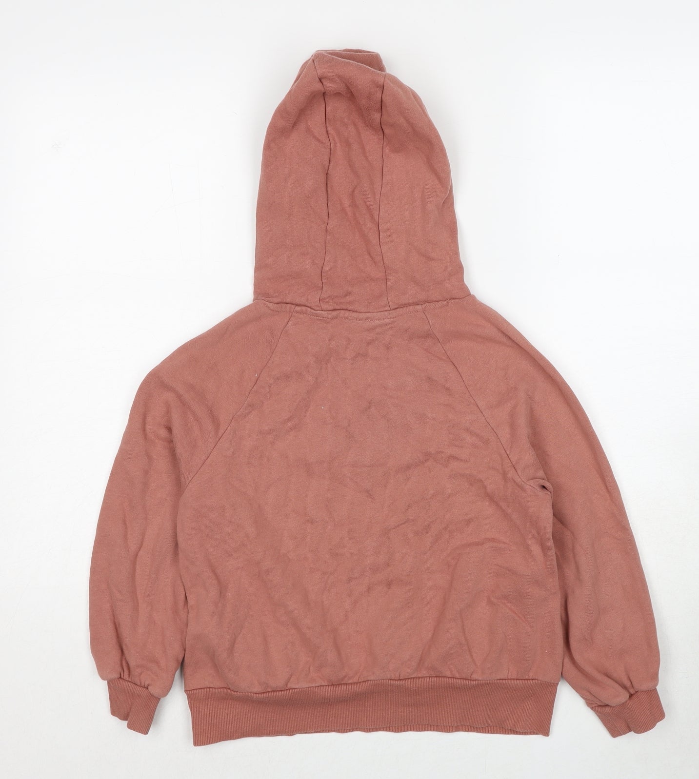 NEXT Girls Pink Cotton Pullover Hoodie Size 8-9 Years Pullover - Enjoy Every Moment