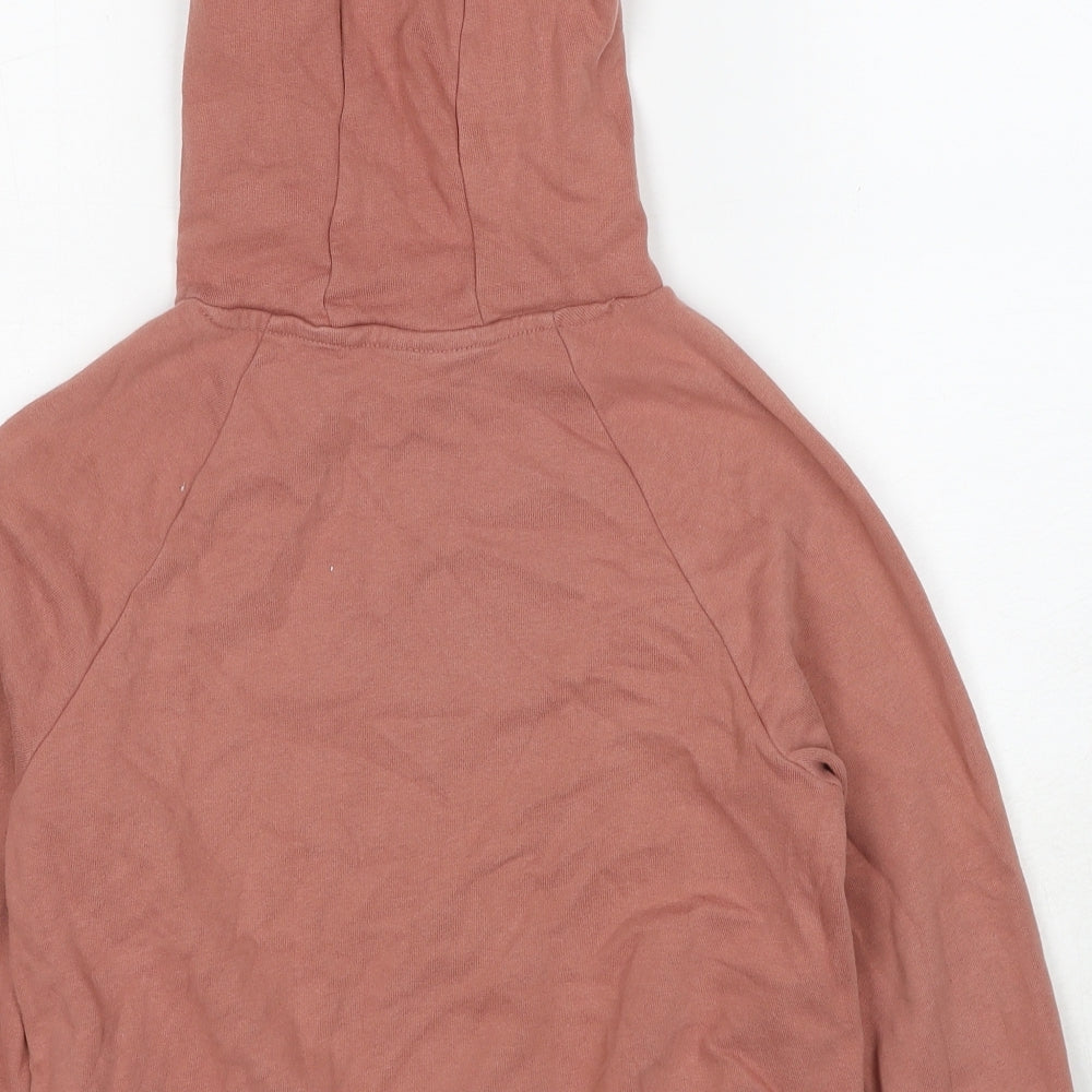 NEXT Girls Pink Cotton Pullover Hoodie Size 8-9 Years Pullover - Enjoy Every Moment