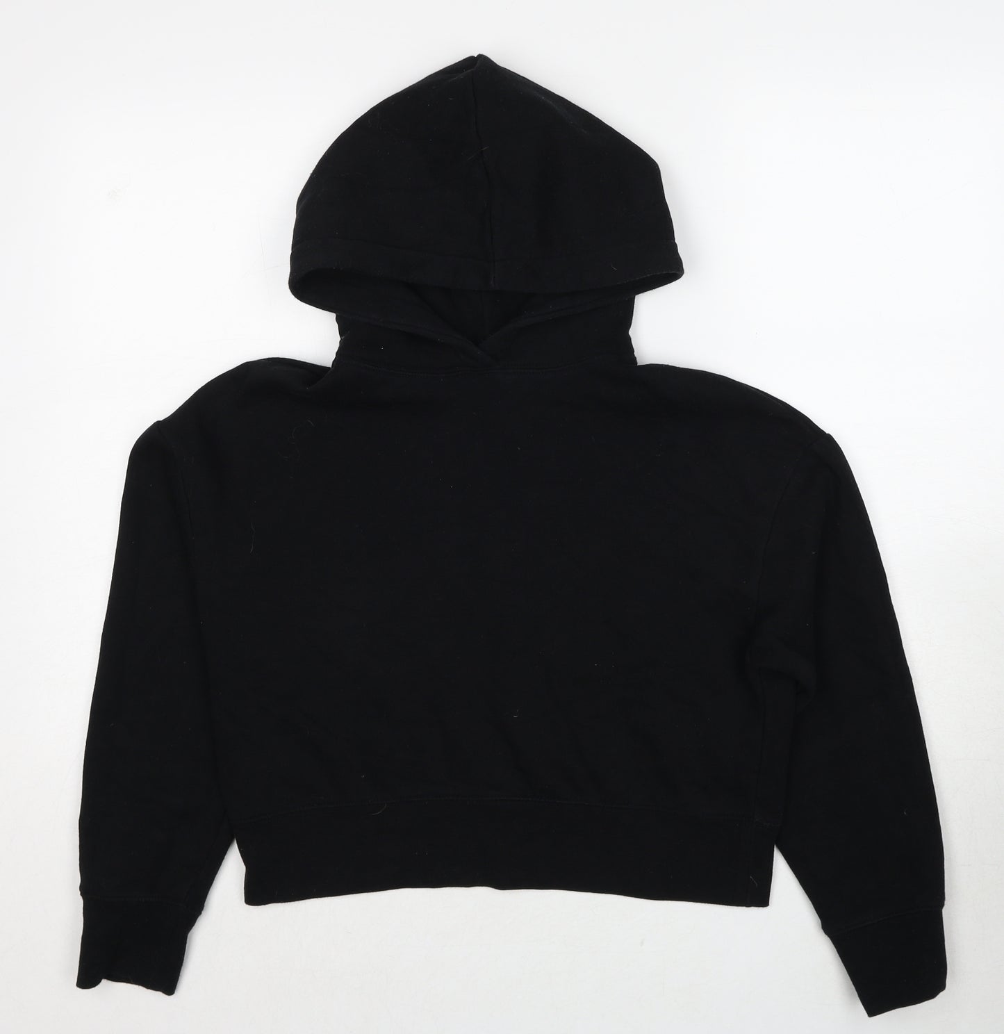 Zara Womens Black Cotton Pullover Hoodie Size S Pullover