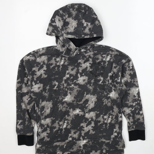 NEXT Boys Grey Geometric Polyester Pullover Hoodie Size 9 Years Pullover
