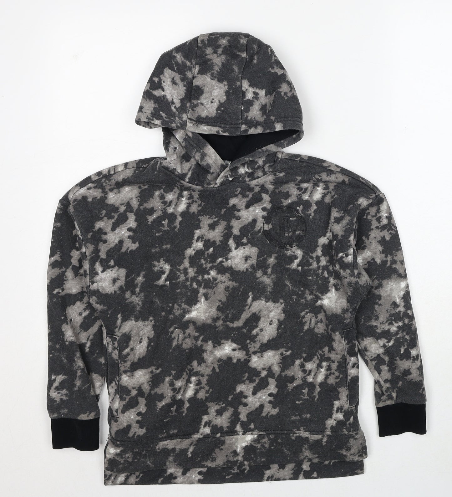 NEXT Boys Grey Geometric Polyester Pullover Hoodie Size 9 Years Pullover