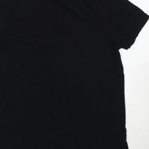 New Look Womens Black Cotton Basic T-Shirt Size 8 Round Neck - Fleur D'amour