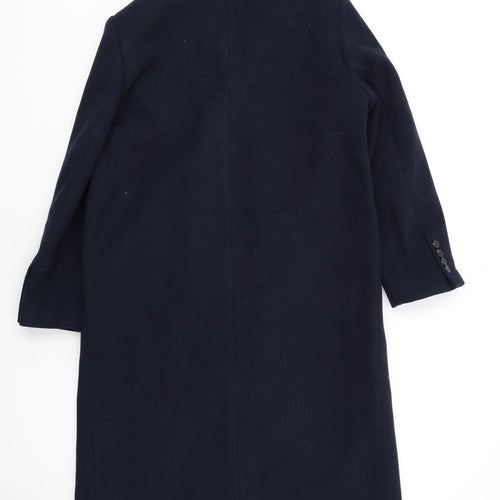 Marks and Spencer Womens Blue Overcoat Coat Size 12 Button