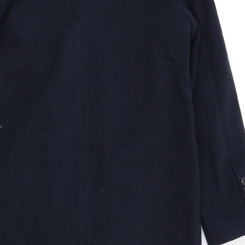 Marks and Spencer Womens Blue Overcoat Coat Size 12 Button