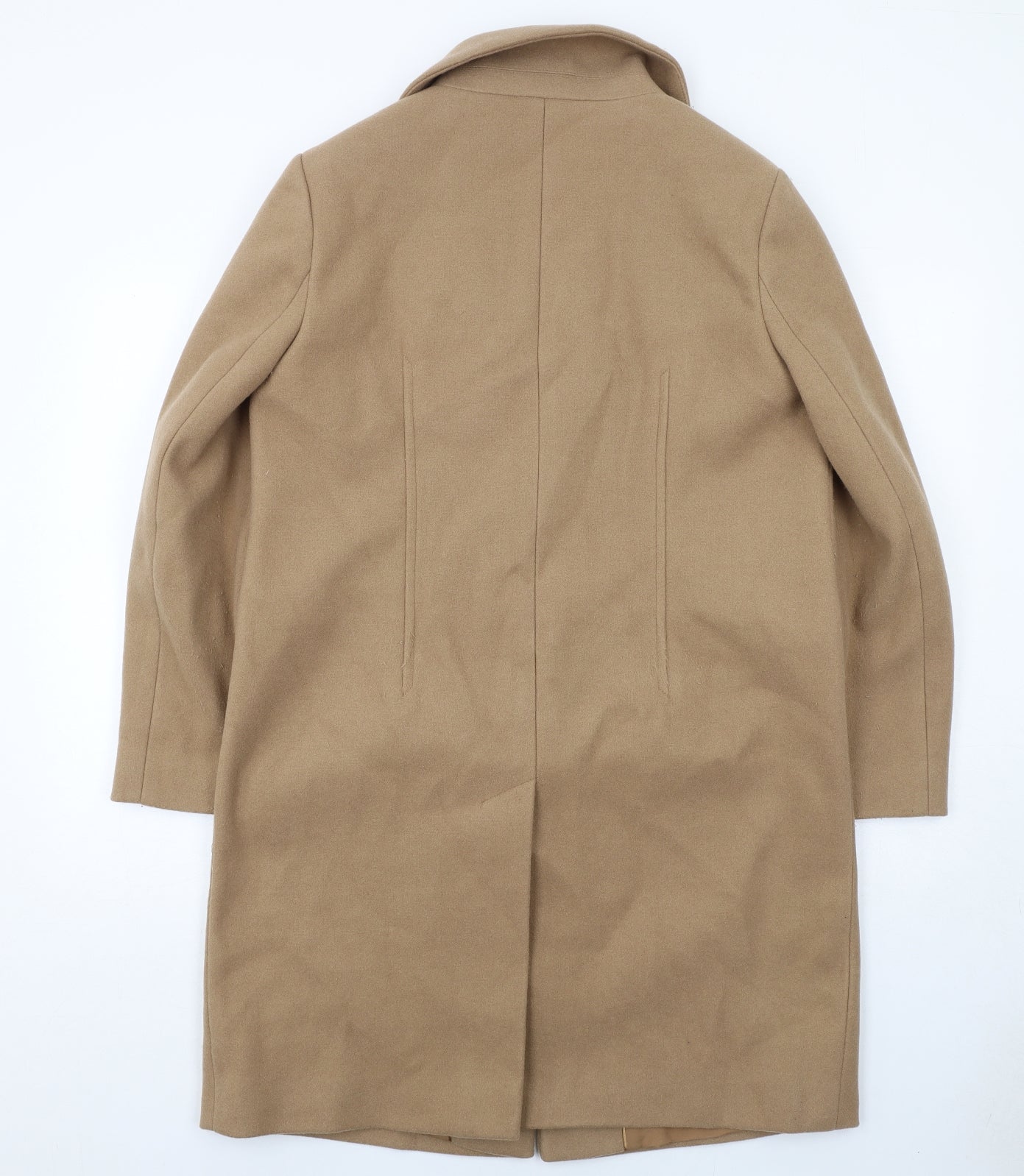 Marks and Spencer Womens Beige Overcoat Coat Size 14 Snap