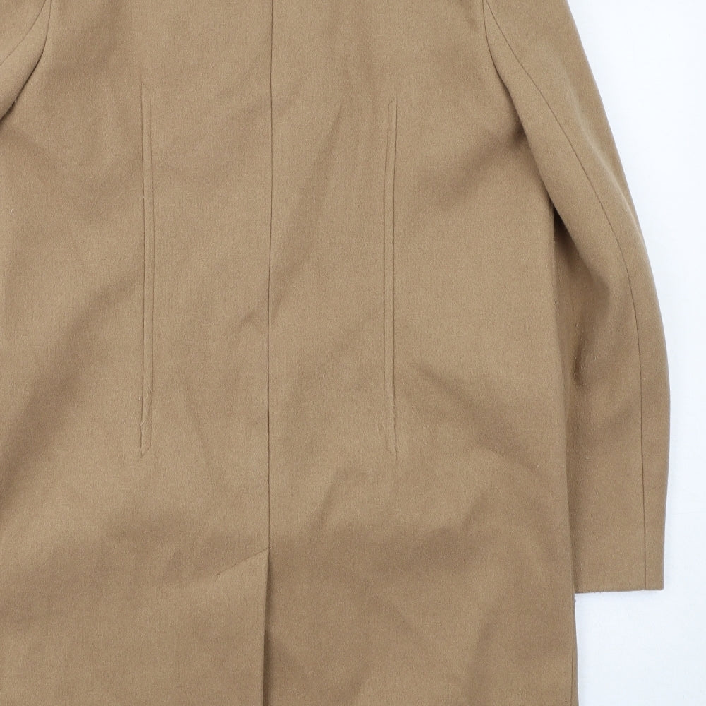 Marks and Spencer Womens Beige Overcoat Coat Size 14 Snap
