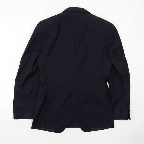 Blazer Mens Blue Polyester Jacket Suit Jacket Size 38 Regular
