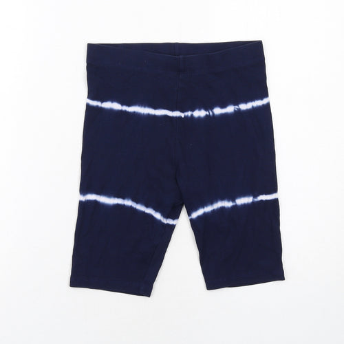 NEXT Girls Blue Cotton Sweat Shorts Size 12 Years Regular - Tie-dye